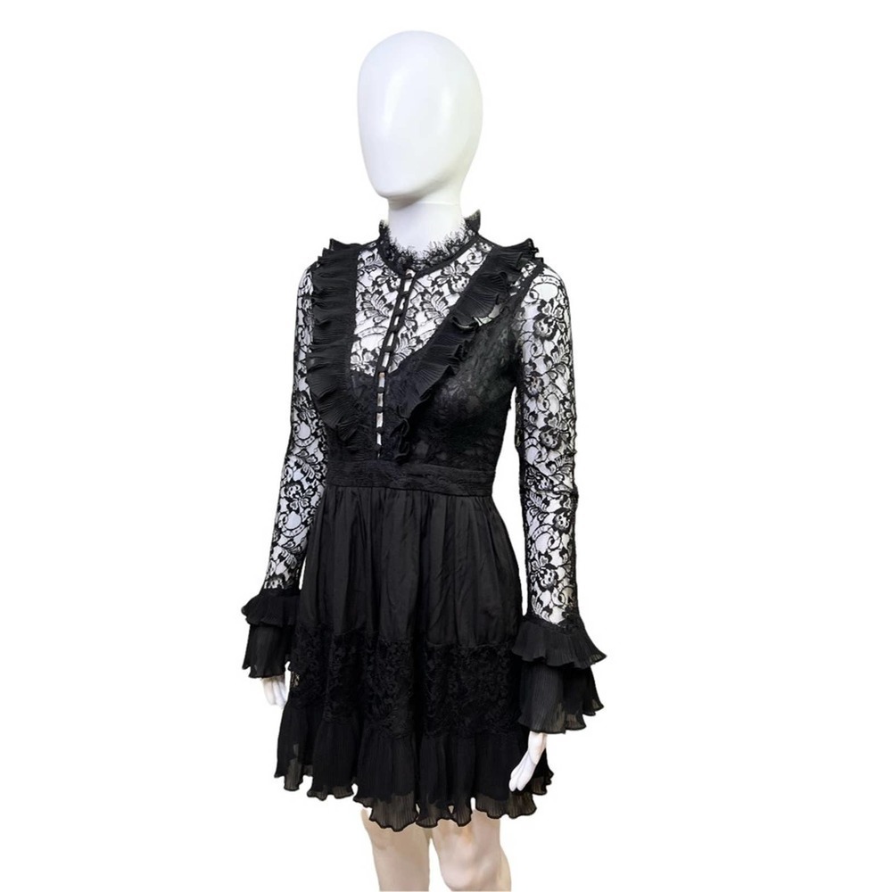 Black Lace Trimmed Dress - Picture 2 of 13